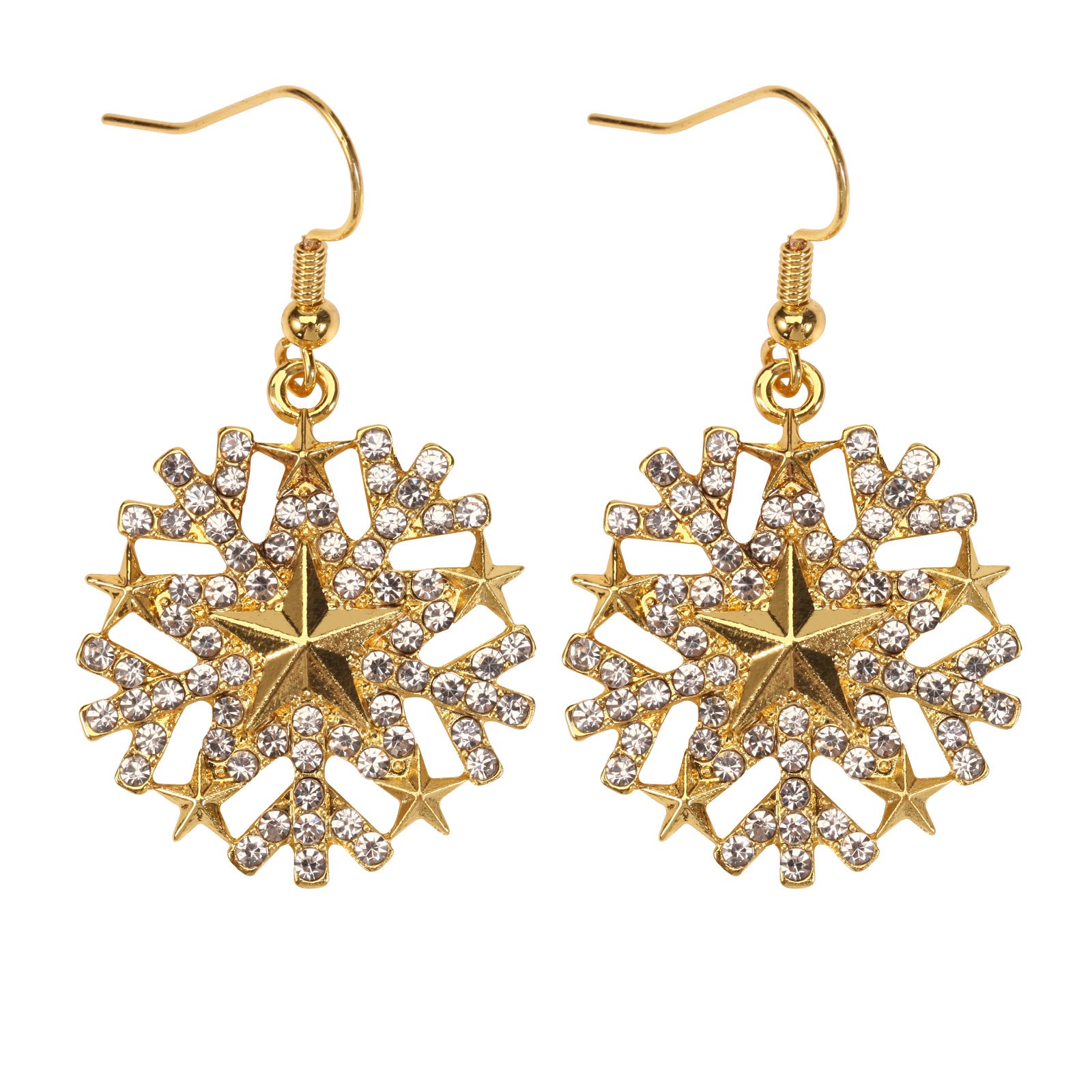 Wholesale Christmas Snowflake Cane Antler Earrings